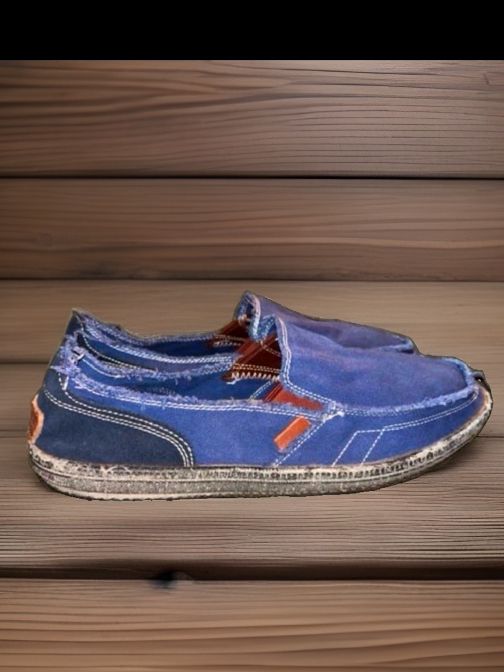 Men's Classics Canvas Shoes Washed Denim Size 12 Slip Ons
